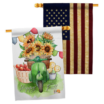 Drapeau de maison 40 po x 28 po Sunflowers Fall
