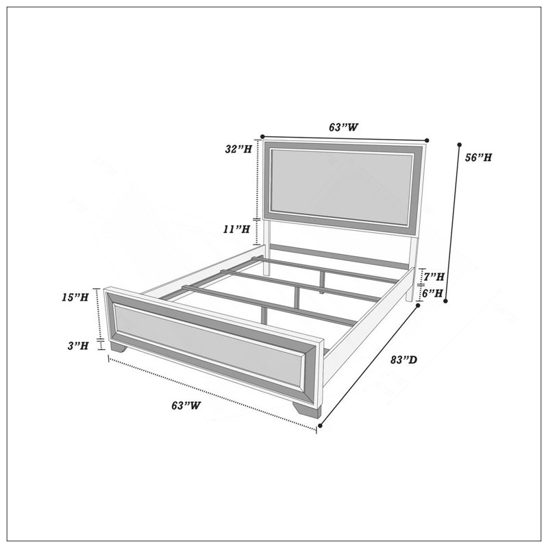 Chêne avec tête de lit haute et grand lit 1pc