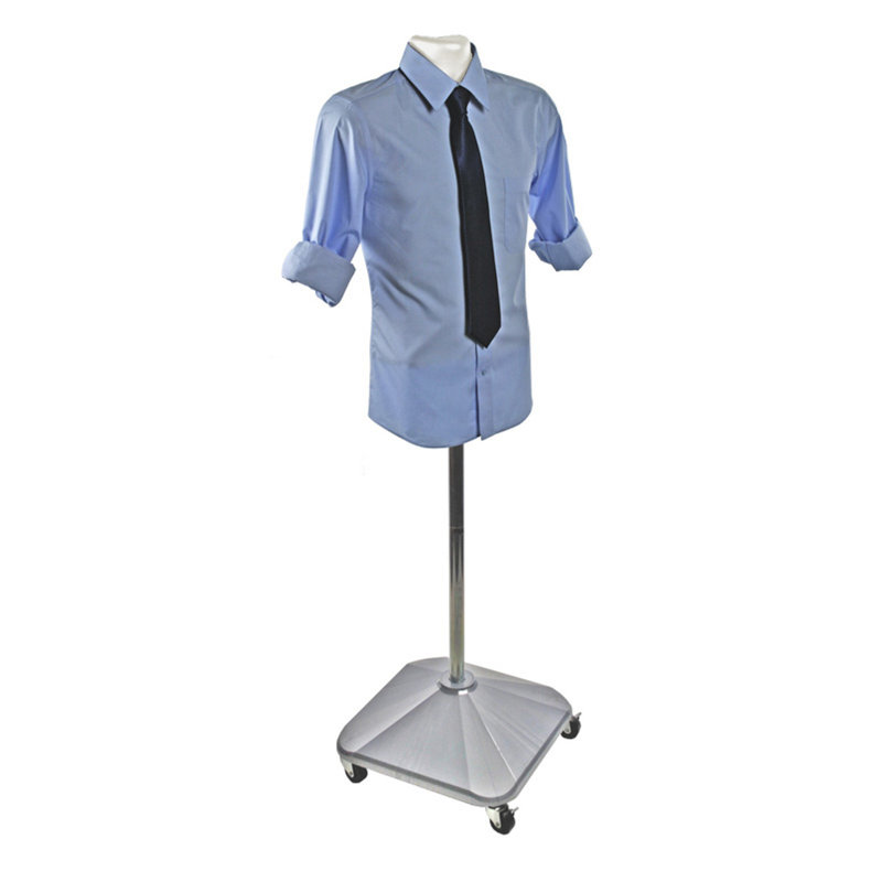 White Plastic Male Bust on Wheeled Plastic Base