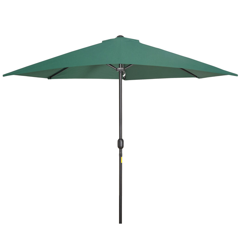 Aarun 3(m) Half Parasol with Crank Handle for Balcony Garden Green