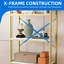 181.4cm H x 60cm W Metal Geometric Bookcase
