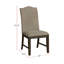Chaises d'appoint de style transitionnel à cadre espresso 2 pièces avec dossier rembourré et garniture cloutée Chaises en tissu chaud seulement, sans les tables