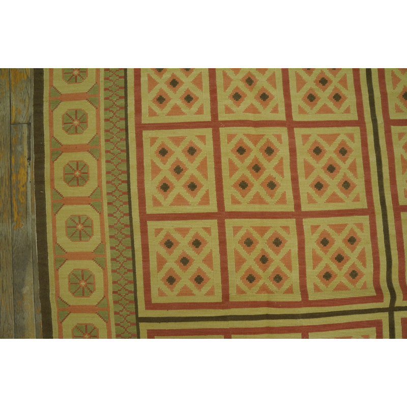 Flatweave Wool Geometric Area Rug, 9' X 12'