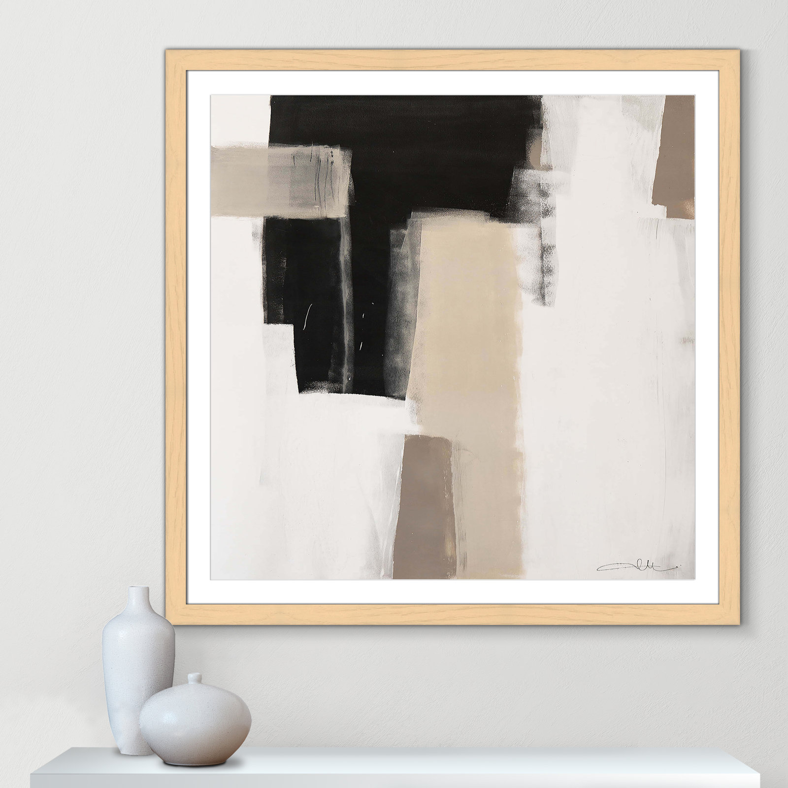 Earth Scapes I-A Print by Casa Fine Arts, 42.5" H x 42.5" W x 1.25" D, Natural Cube Framed