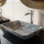 Lavabo de salle de bain rectangulaire en verre Donatello Russet L 18 po x l 13 po x H 4 po