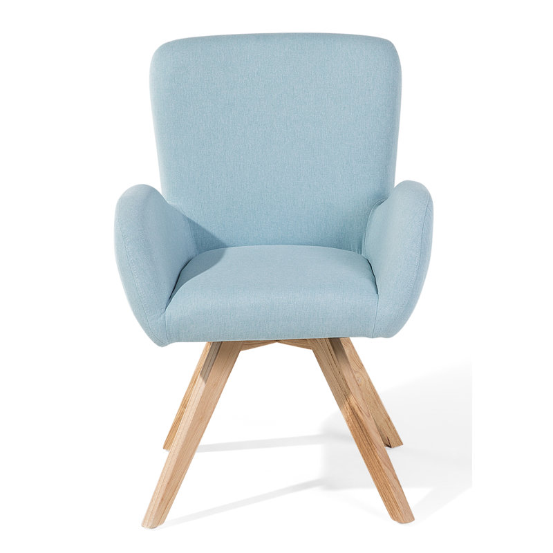 Dontae Upholstered Armchair, Light Blue, Light Wood
