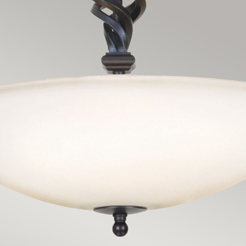 Sackler Glass Semi Flush Mount, Black