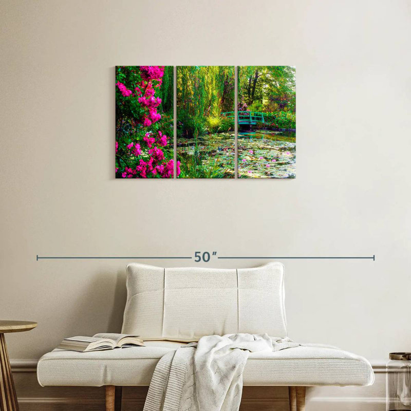 Jardin de Senne Monet avec fleurs Giverny, H 20 po x l 33 po