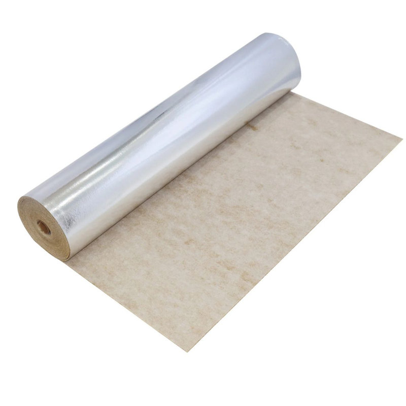 2mm Rubber with Silver Foil Underlay Wood Flooring & Laminate Underlay With Damp Proof Membrane, Covers 20SQM (2 x Rolls)