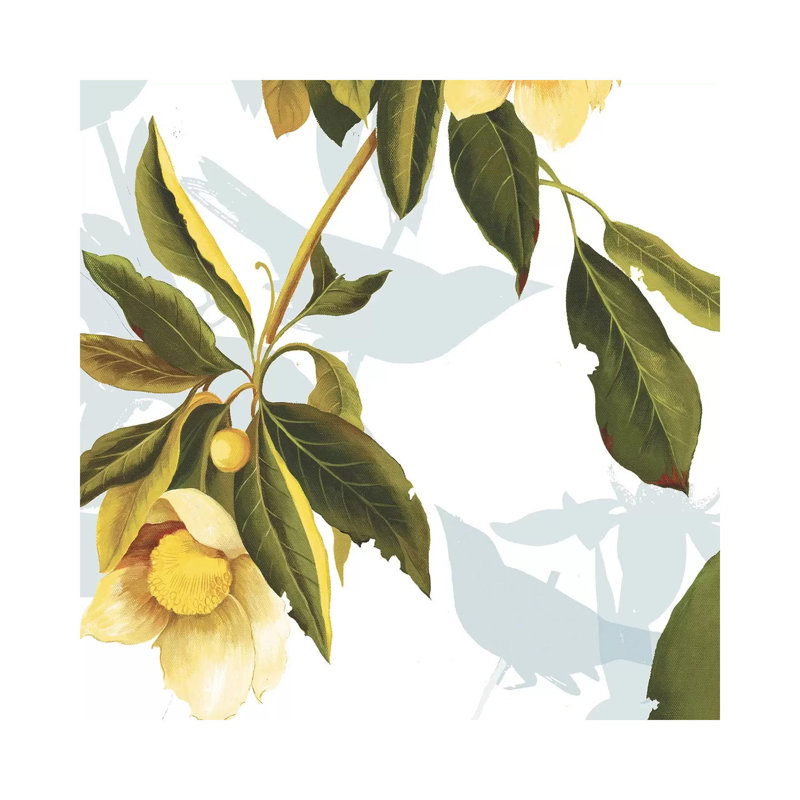 Lemon Floral - Wrapped Canvas Print, 66.04 cm H x 66.04 cm W x 1.91 cm D