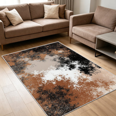 Tapis noir moucheté 1PC, élégant tapis décoratif polyvalent, facile à nettoyer et à entretenir, meuble idéal pour la chambre à coucher, le salon, le couloir, le vestibule, le dortoir et le bureau afin de rafraîchir l'ambiance intérieure de votre maison