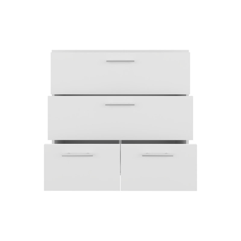Commode Oto avec 4 tiroirs spacieux, blanc