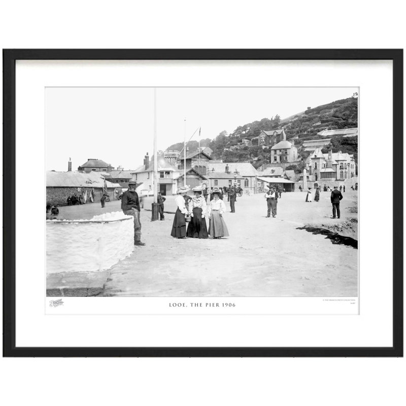 Looe, The Pier 1906 - Single Picture Frame Print, 28cm H x 36cm W x 2.3cm D