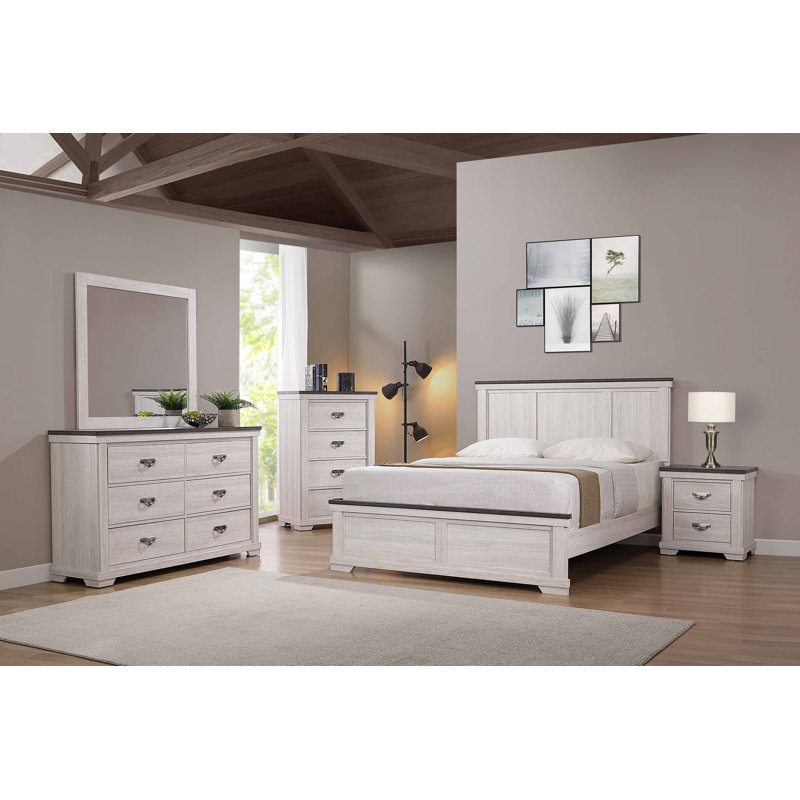 Ensemble de chambre à coucher à panneau 4-1 Dareck, Double