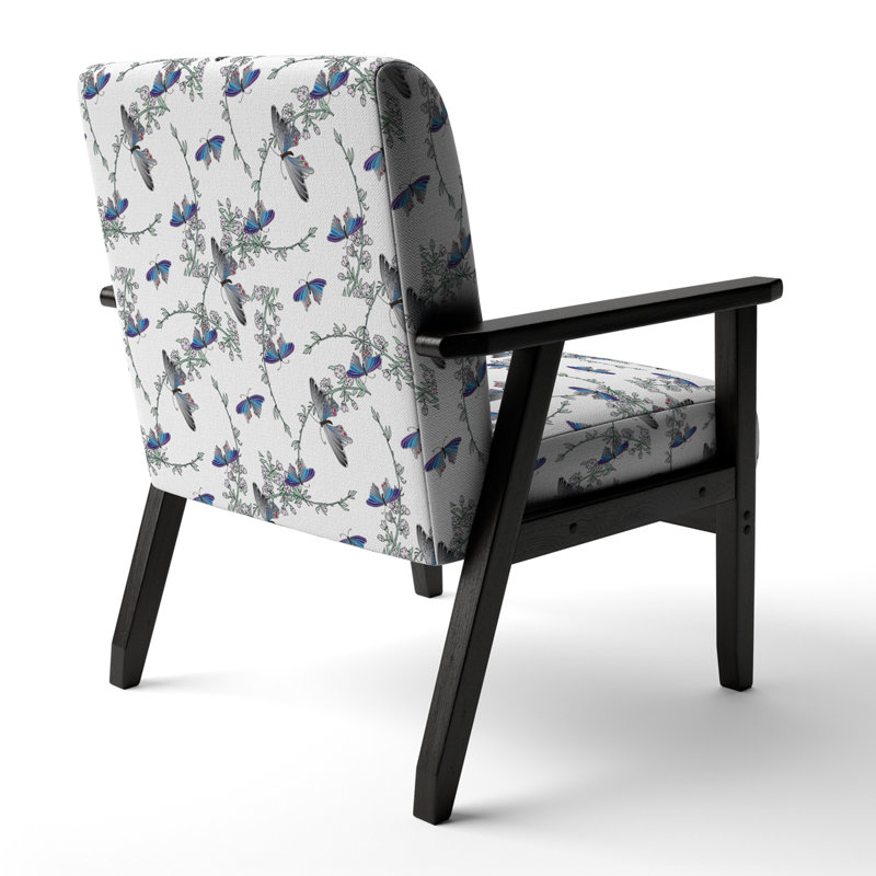 Multicolore avec papillons et griffonnage - Fauteuil d'appoint rembourré