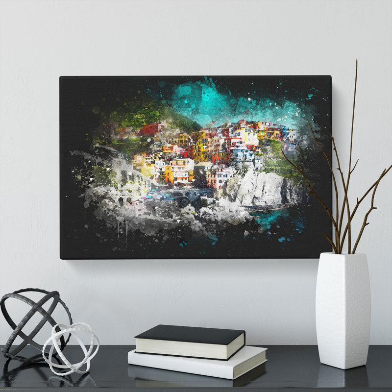 Cinque Terre in Italy - Wrapped Canvas, 35cm H x 50cm W x 3cm D