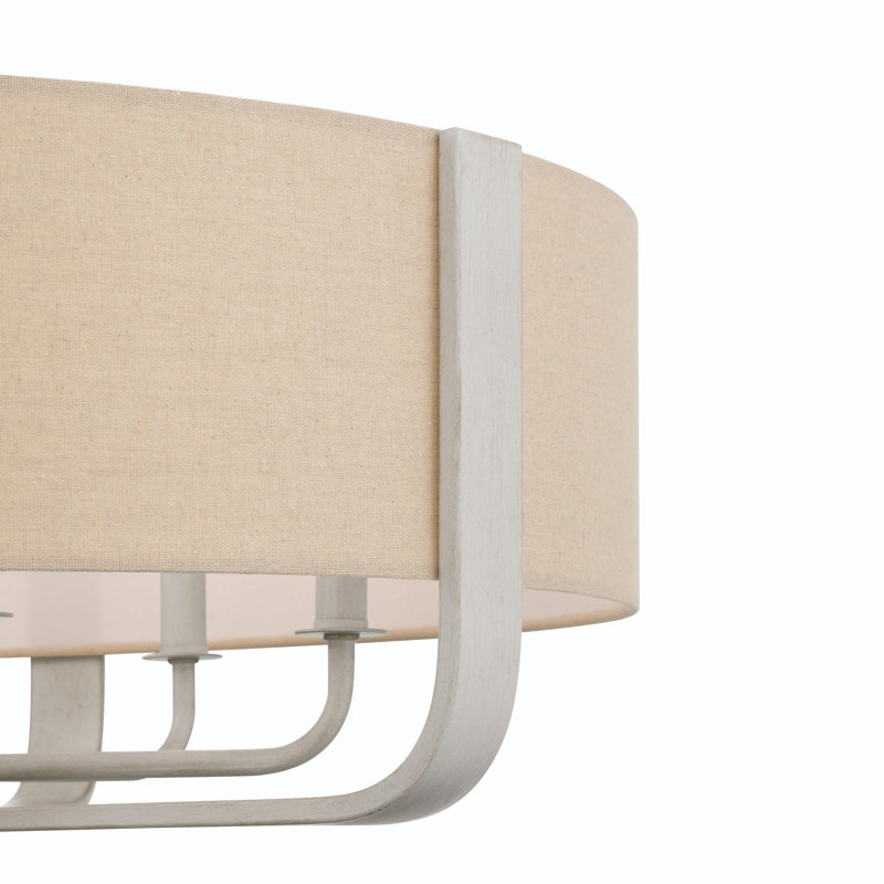 Varcesile 6 - Light Dimmable Drum Chandelier, Matte White