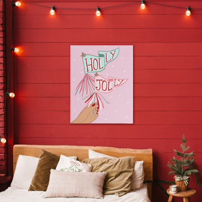 Toile Holly Jolly Festive Flags, conception de Chen Alyesh