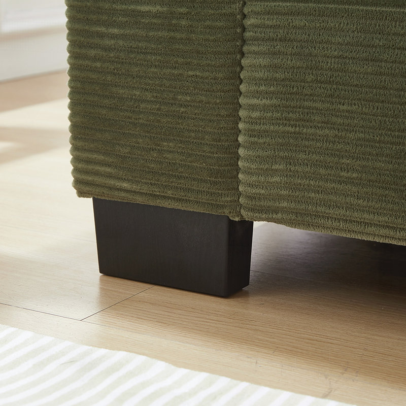 Canapé 78 pouces en velours côtelé pour salon, canapé rembourré moderne avec port USB, porte-gobelets et poche latérale, canapé 3 places à assise profonde moelleuse