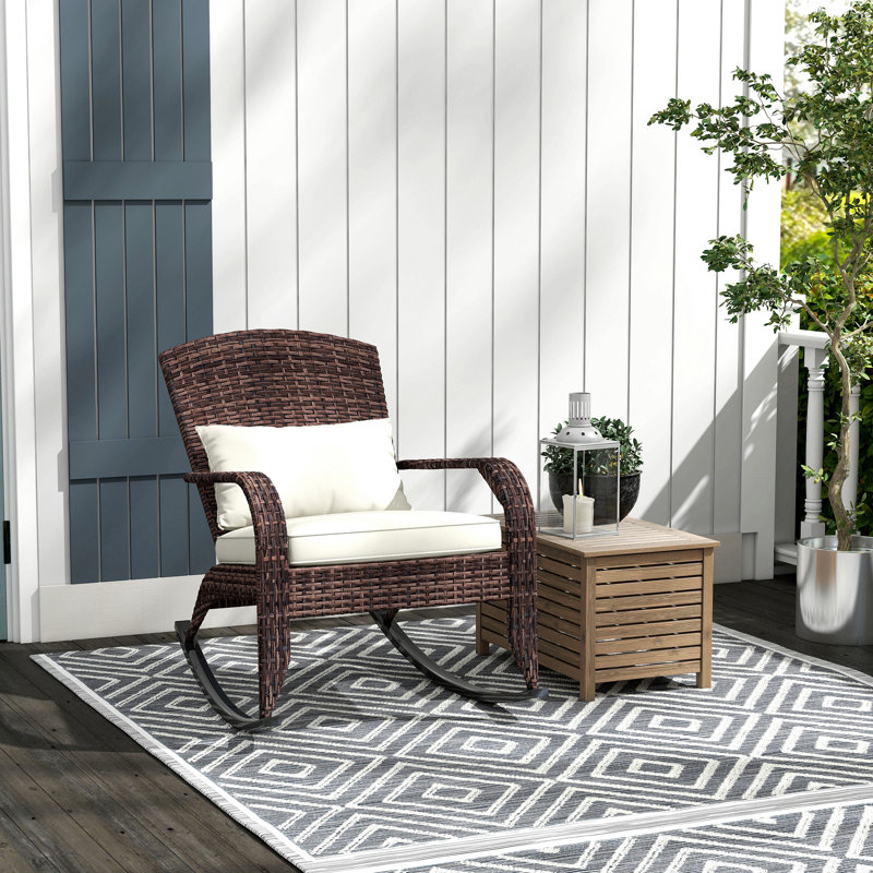 Chaise berçante Adirondack en osier pour l'extérieur Outsunny