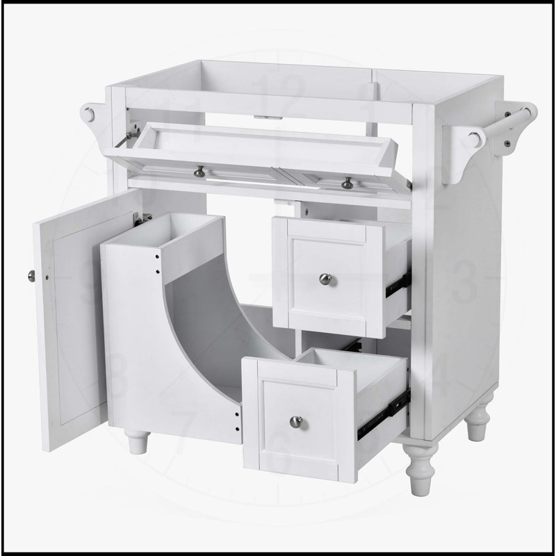 Meuble-lavabo de 30 po sans lavabo supérieur, Blanc