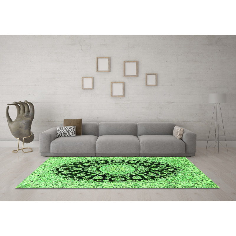 Metzer Performance Floral Indoor Rug, Square 6'