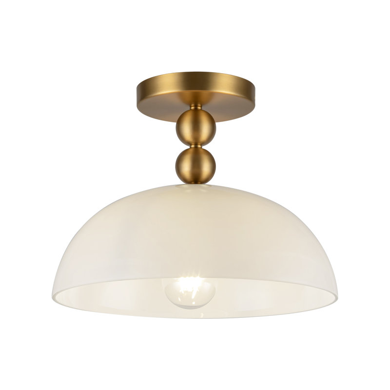 Paisley Glass Semi Flush Mount, Gold