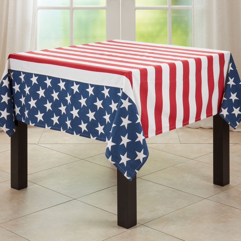 American Flag Tablecloth – Patriotic Stars & Stripes Table Linen for Memorial Day, Fourth of July & Everyday Entertaining