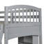 Twin Size Loft Bed With Storage Shelves, Desk And Ladder, Grey