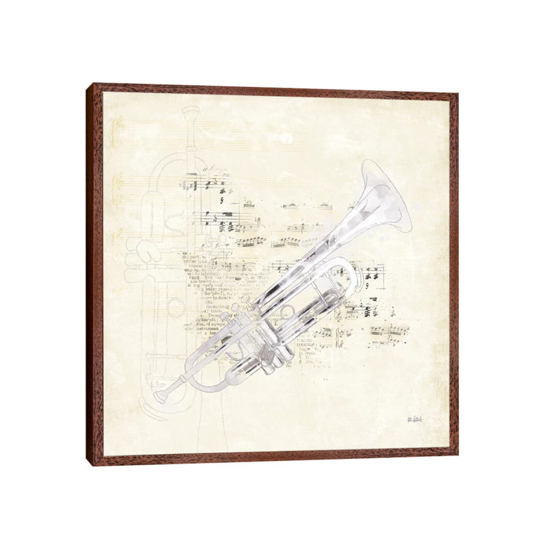 Musical Gift VI by Katie Pertiet - Print on Canvas, Classic Brown Wood Framed, 66.04cm H x 66.04cm W x 3.81cm D