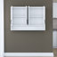 Armoire de cuisine flottante moderne à 2 portes avec tablette ouverte et crochets à tasse en forme de S