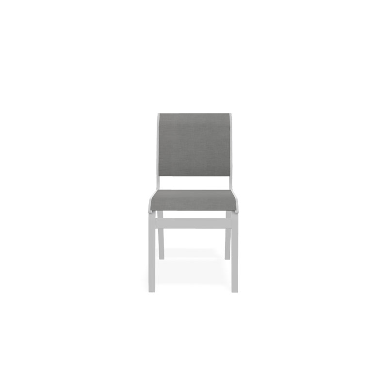 Chaise d'appoint de salle à manger Hiraku, Alliage Sunbrella®, Blanc texturé