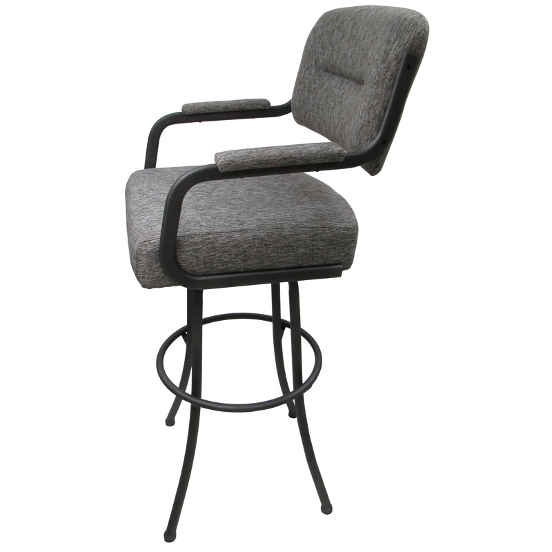 Hildebran Swivel Stool, White, Mojave Grey, Bar Stool (30” Seat Height)