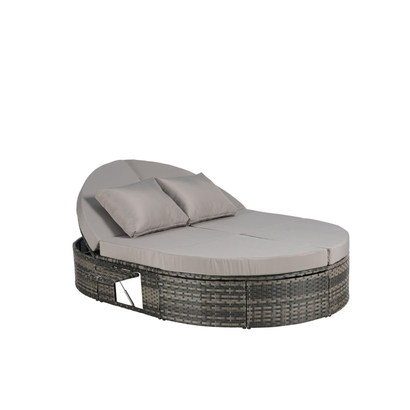 Outdoor Patio Round Daybed, Light Gray