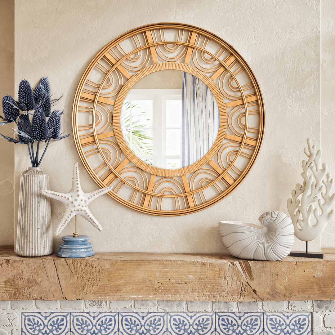 Lecroy Zen Radiance Rattan Wall Mirror Beachcrest Home™