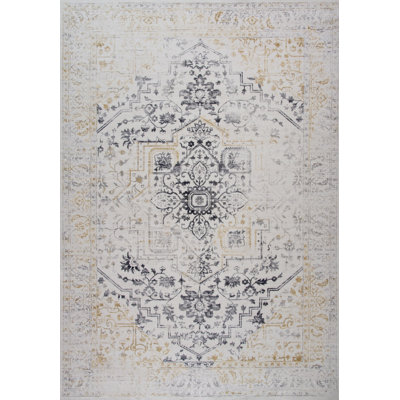Tapis oriental gris et or 5 pi x 8 pi