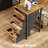 70.8" Desk with Fabric File Drawers, LED Lights, Power Outlets, Monitor Stand and CPU Stand-172436970