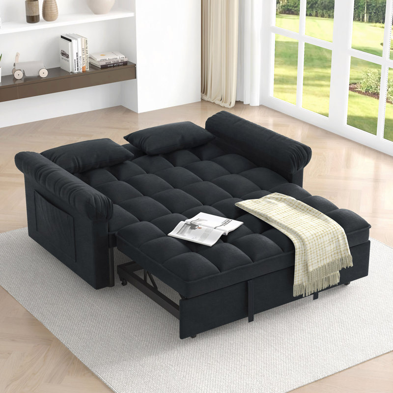 Canapé-lit avec lit escamotable Loveseats, Noir