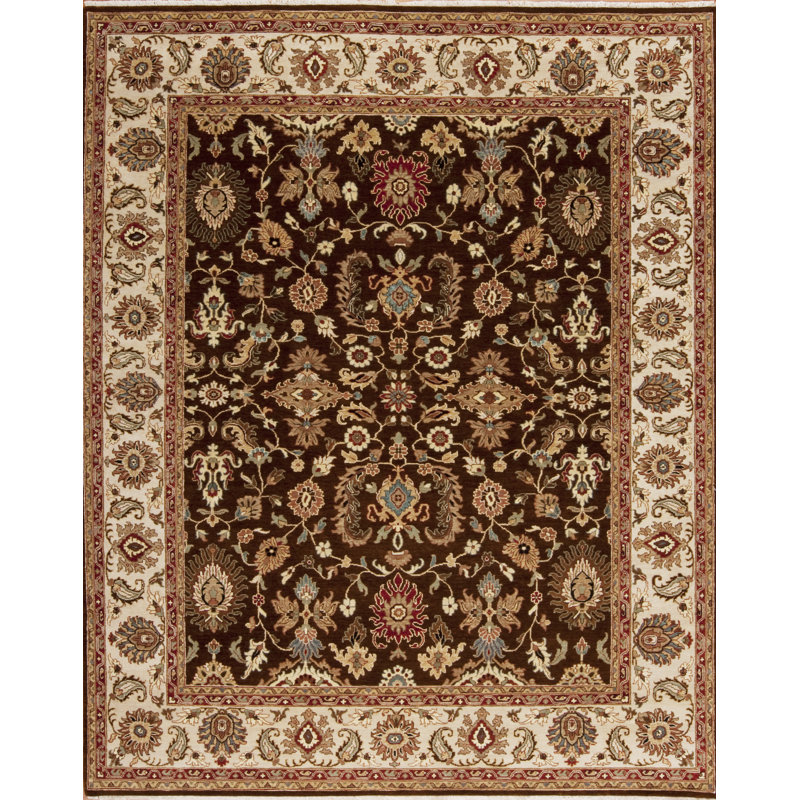Mahal Hand Knotted Wool Area Rug, Rectangle 4' x 6'