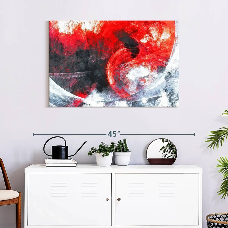 Avery Red Whirlpool Abstract, 24" H x 36" W