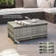 Rattan Coffee Table with Tempered Glass Top Garden Patio, Grey