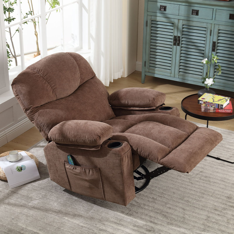 Fauteuil inclinable pivotant Corston, Mélange de lin brun
