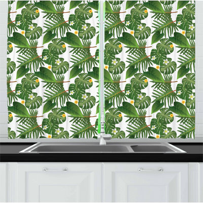 Floral Tailored Kitchen Curtain