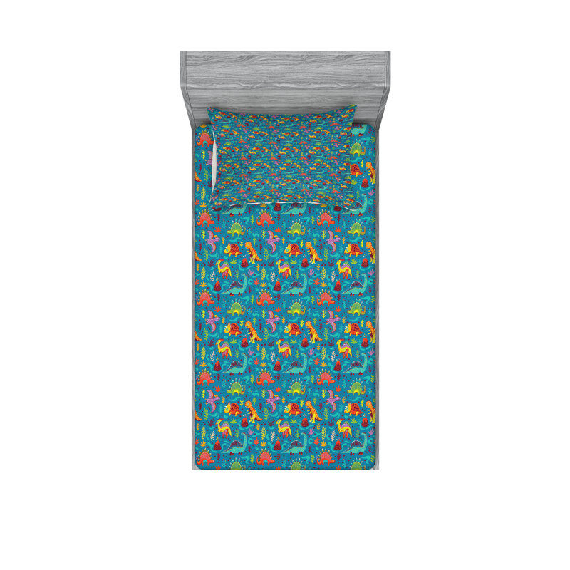 Multicolore ensemble de draps et taies décoratives Ambesonne, Ensemble de draps pour taille de lit simple TG ave