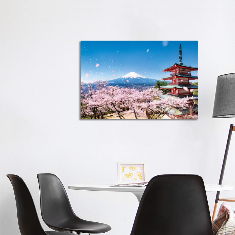 Chureito Pagoda In Spring by Jan Becke - Wrapped Canvas Gallery-Wrapped Canvas Giclée, 66.04cm H x 101.6cm W