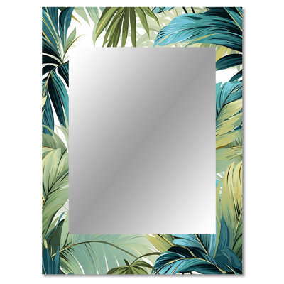 Palm Oasis Tropical Pattern - tropical  Large Mirror, Tropical Unique Wall Mirror Decor, Printed Metal Art