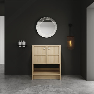 30" Freestanding Bathroom Vanity, 2-Soft Closing Door, Plywood (Excluding Sink)