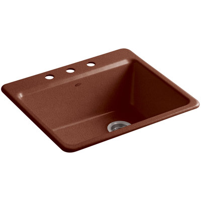 Riverby 25" L x 22" W x 9-5 8" Bar Kitchen Sink with Basin Rack