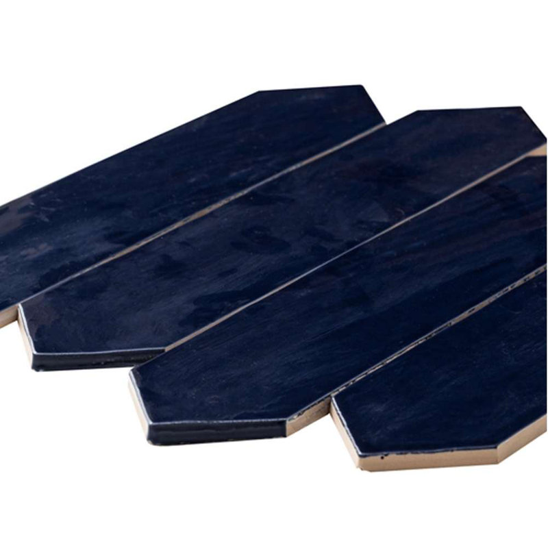 Tribeca-Talavera Picket 2.6"x13" Handmade Ceramic Tile Trim, Blue