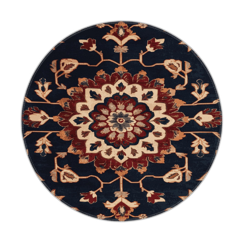 Tapis turc intérieur et extérieur mauve, Rond 5 pi